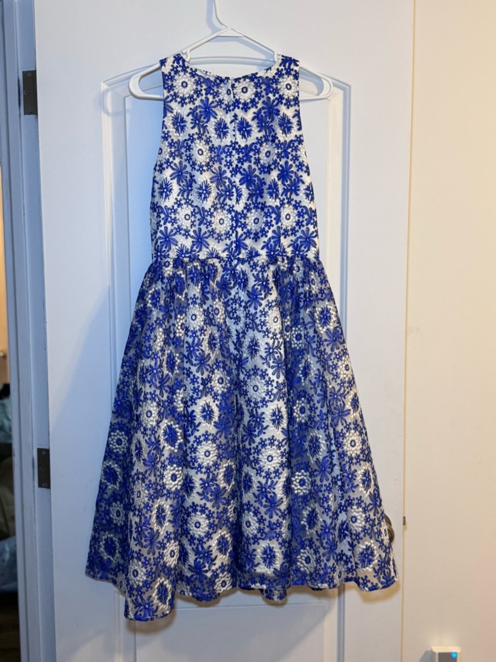 Tatyana Blue and White Floral Girls' Party Dress